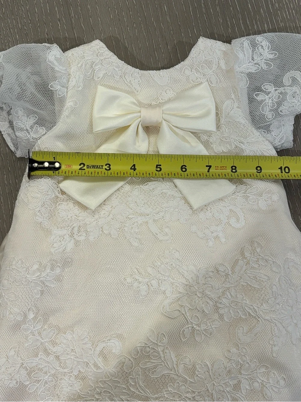 Ivory Lace Bow Baby Dress